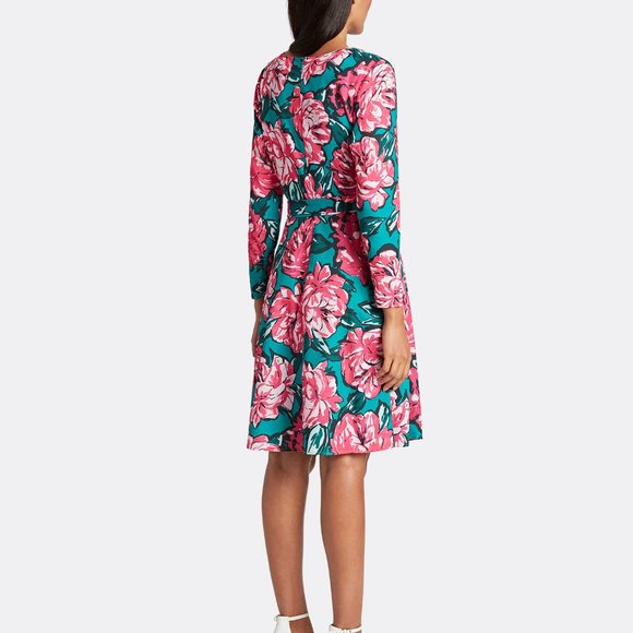 Tahari ASL Floral Crepe de Chine Surplice Dress Size14 - Picture 2 of 3